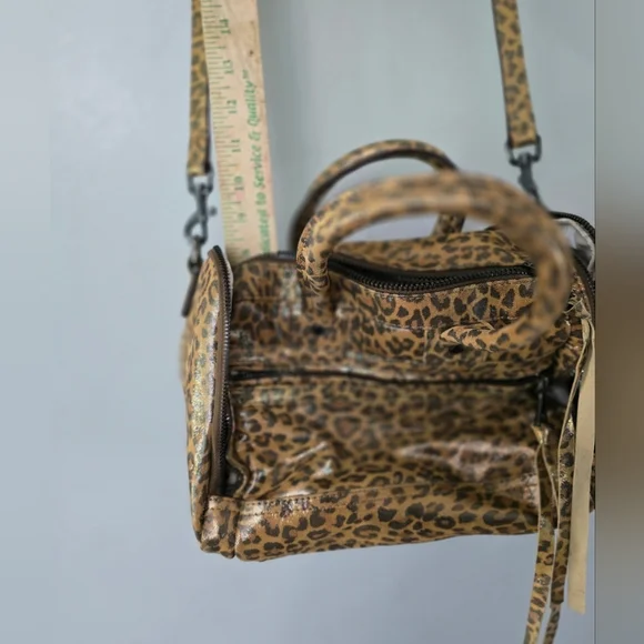 AIMEE KESTENBERG Leopard Cheetah Print Leathee CAR-GO SHOULDER SATCHEL BAG - Picture 13 of 14